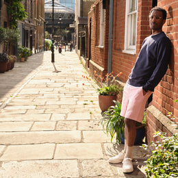 Elasticated Linen Short in Dusky Pink