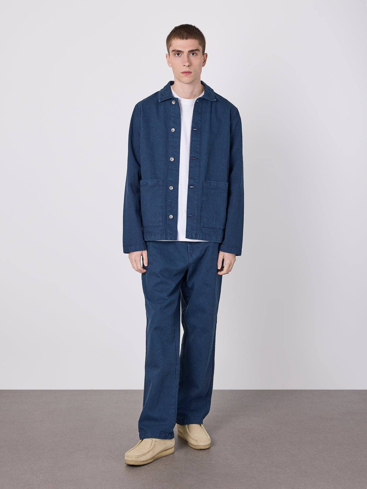 Forge Washed Twill Trousers in Dark Navy