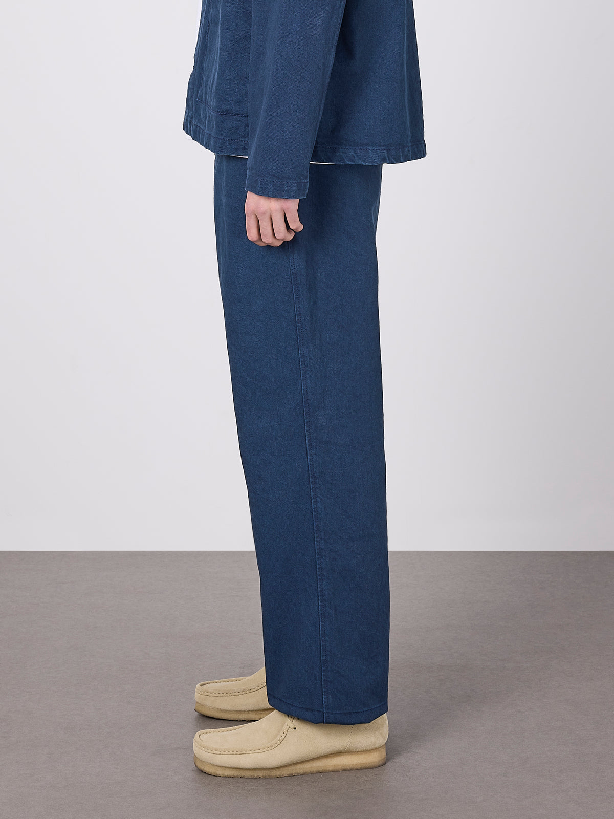 Forge Washed Twill Trousers in Dark Navy