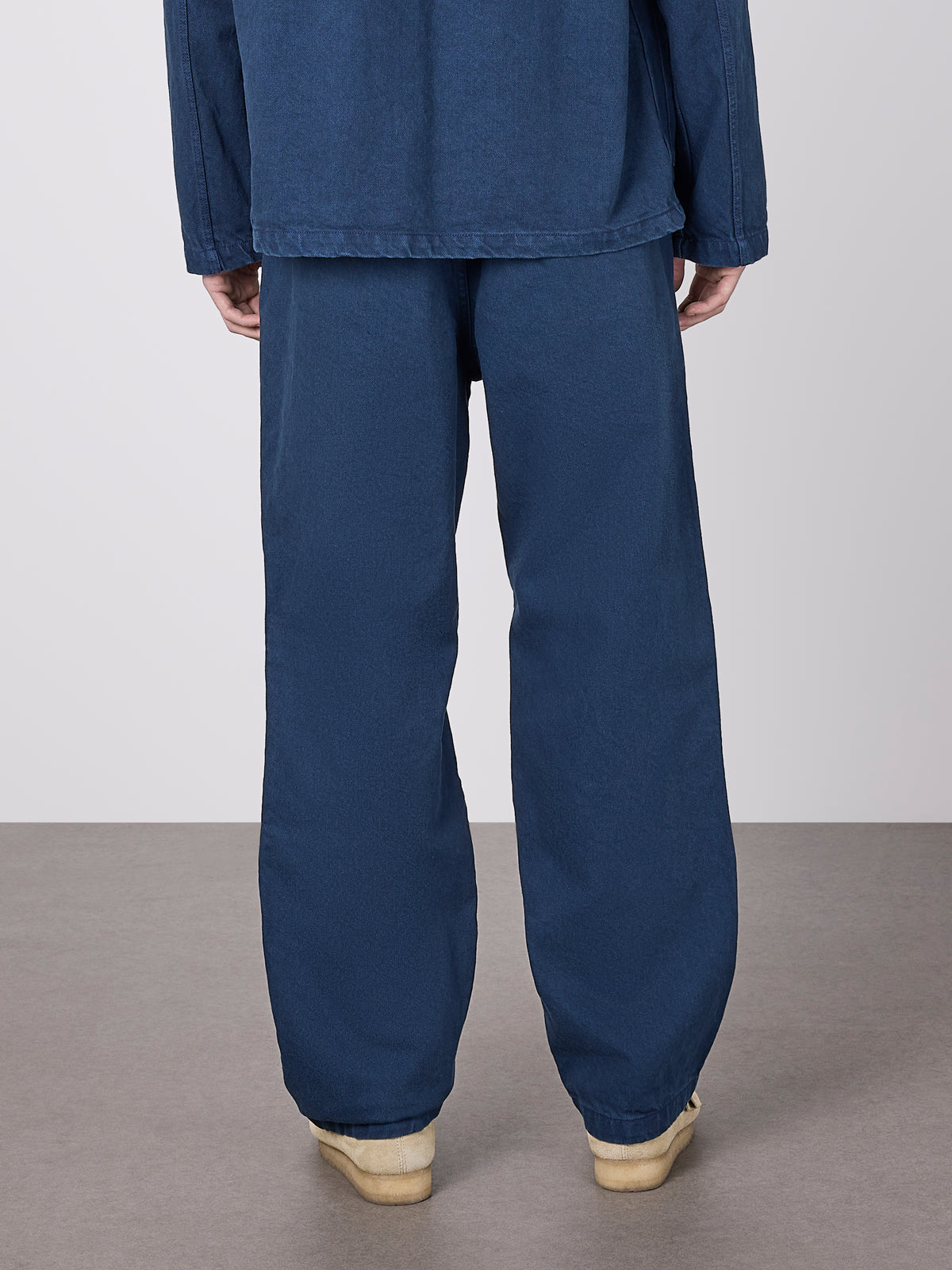 Forge Washed Twill Trousers in Dark Navy
