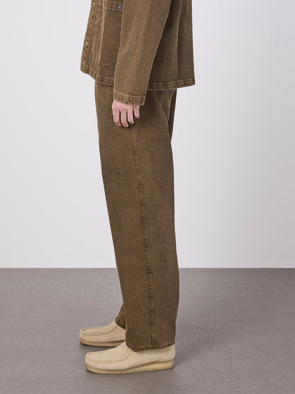 Forge Washed Twill Trousers in Walnut
