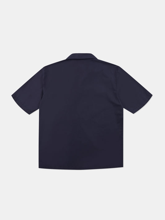Grange Poplin Shirt in Dark Navy