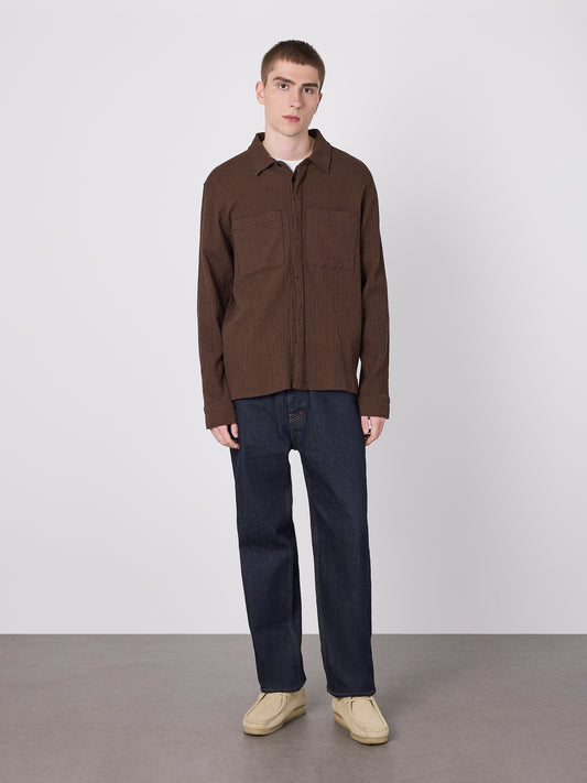 Islington Check Pocket Shirt in Deep Claret
