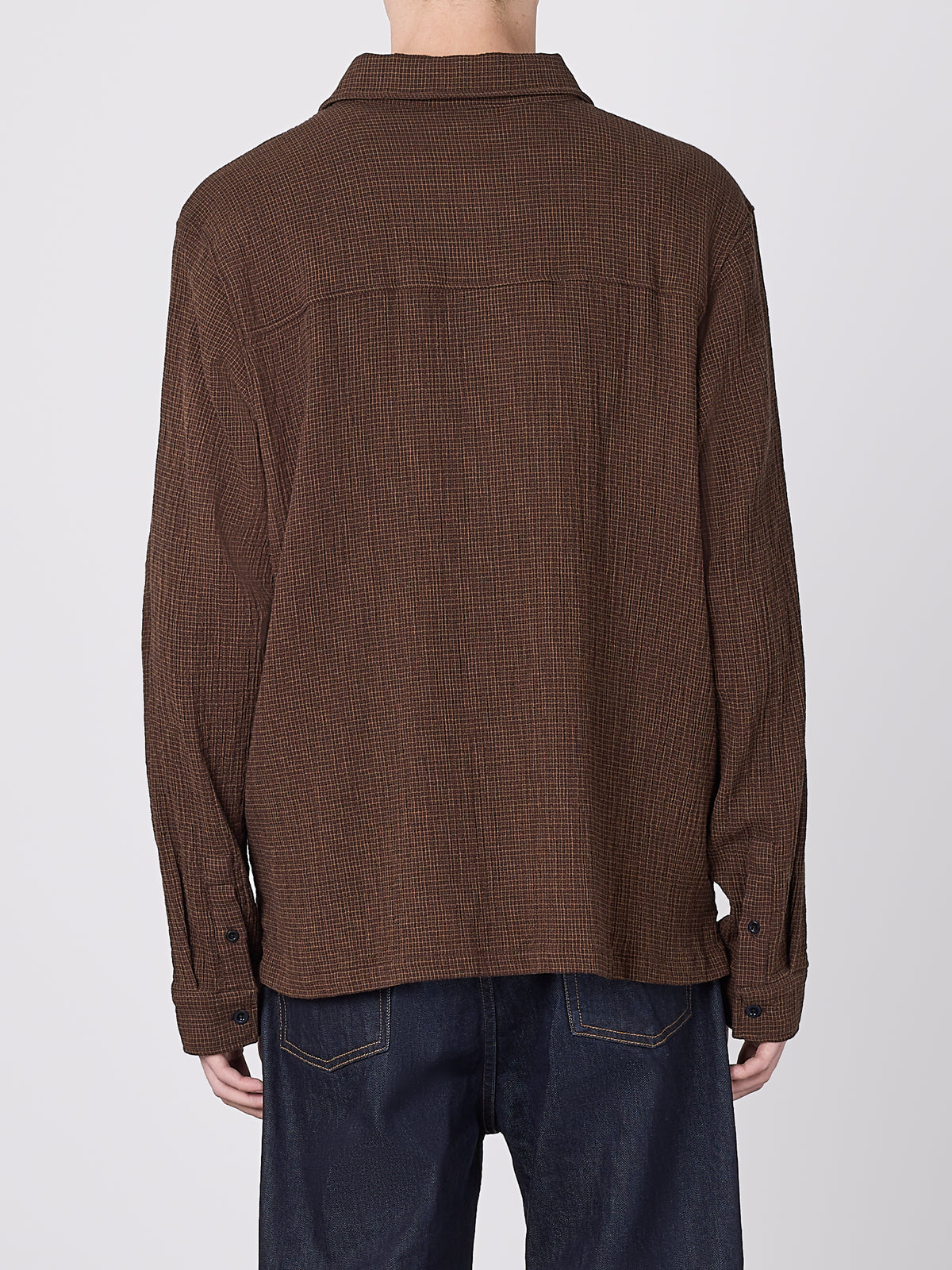 Islington Check Pocket Shirt in Deep Claret