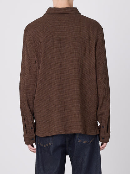 Islington Check Pocket Shirt in Deep Claret