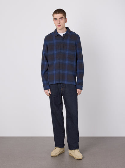 Islington Check Pocket Shirt in Dark Navy