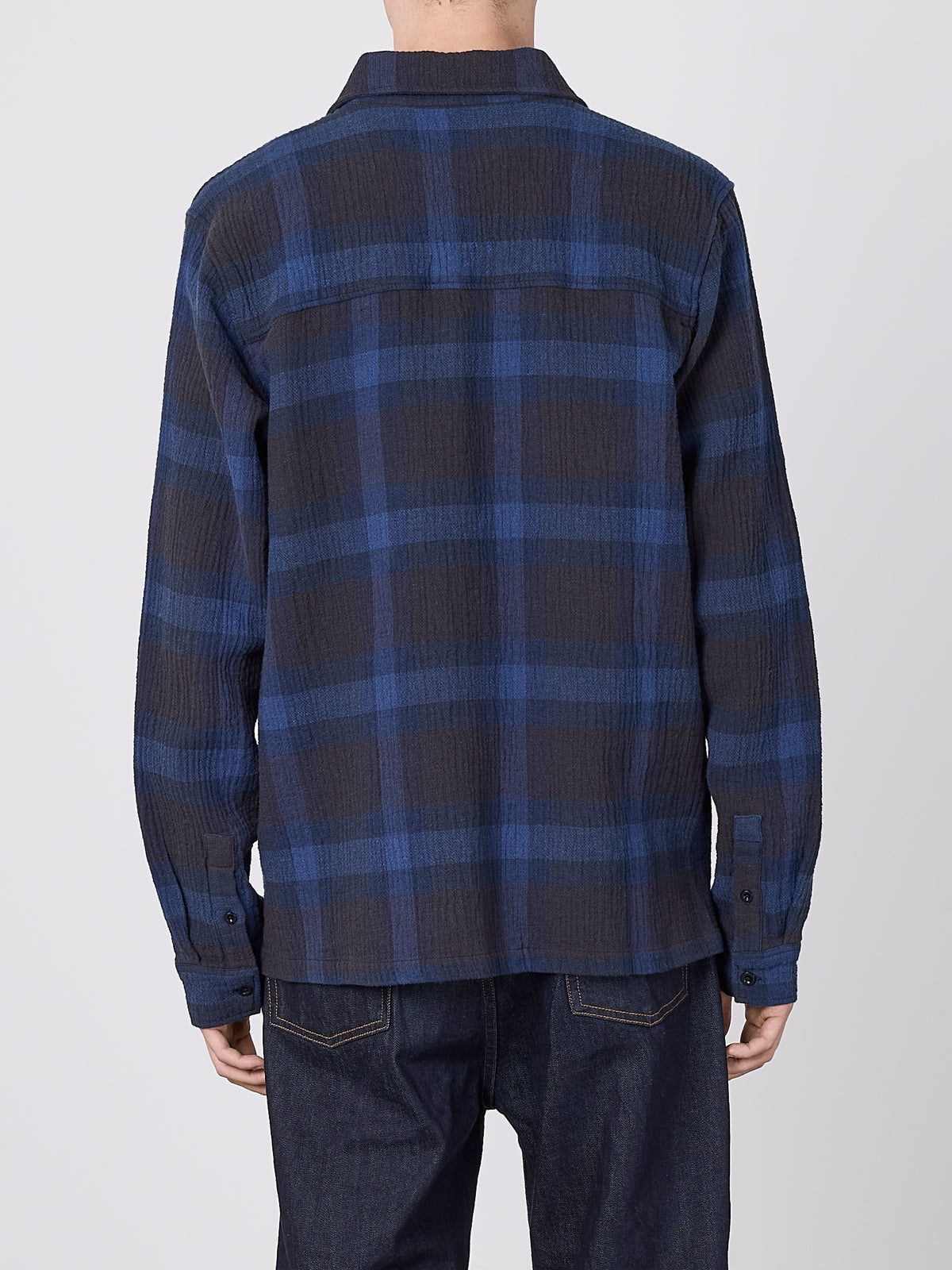 Islington Check Pocket Shirt in Dark Navy