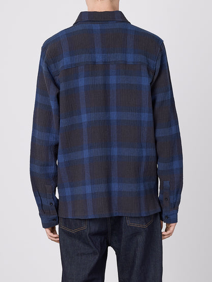 Islington Check Pocket Shirt in Dark Navy