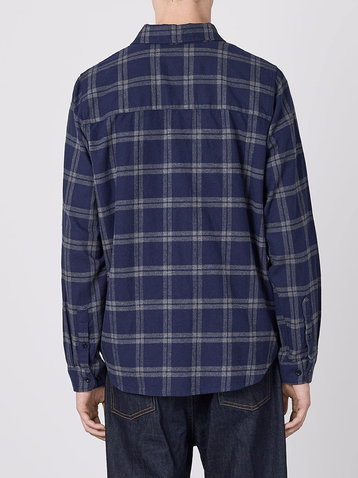 Kennedy Check Flannel Shirt in Dark Navy