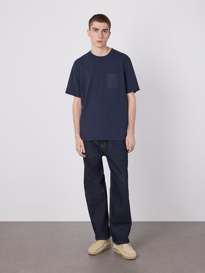 Woven Pocket T-Shirt in Dark Navy