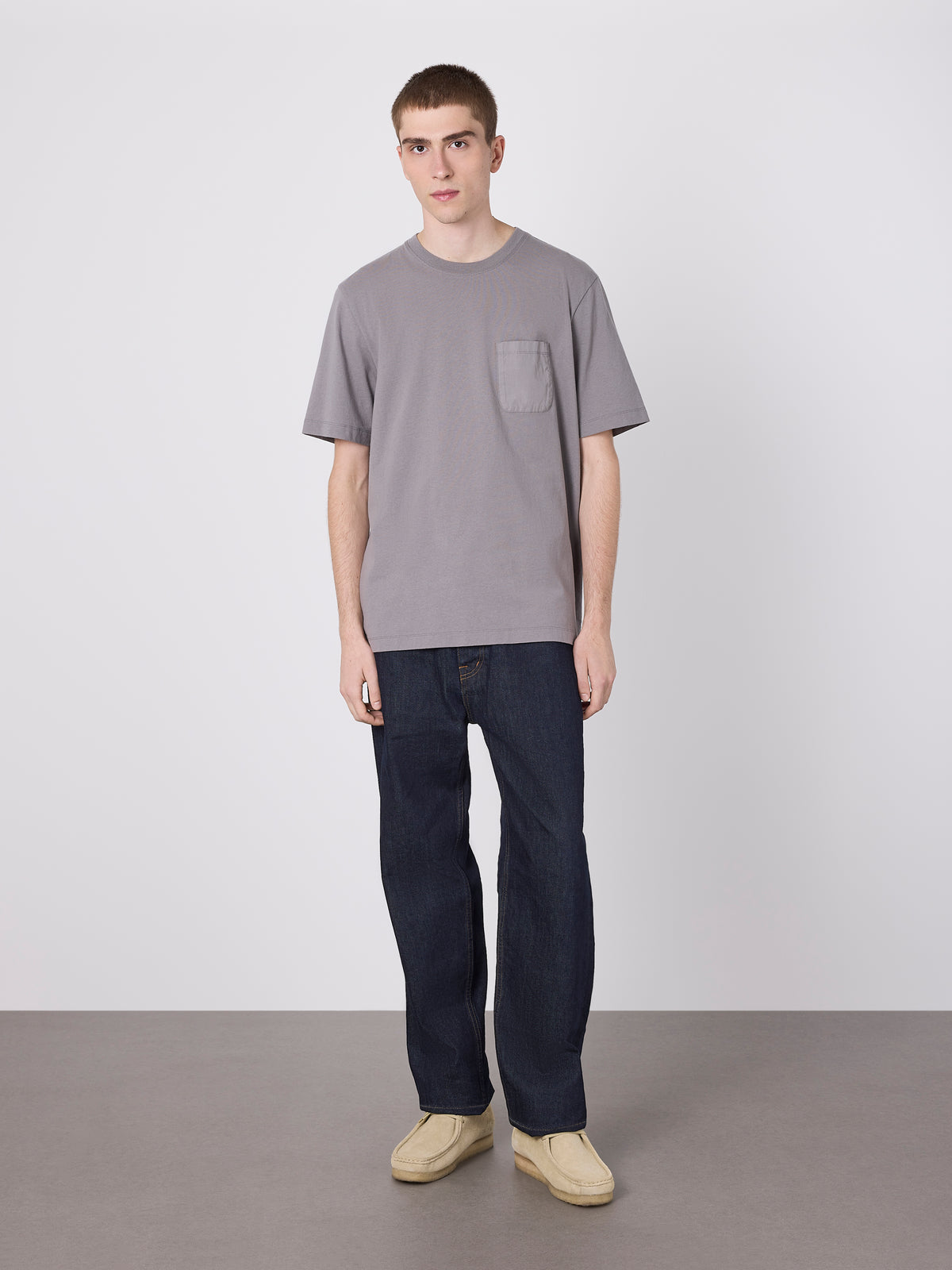 Woven Pocket T-Shirt in Slate