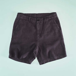 Elasticated Linen Short in Navy
