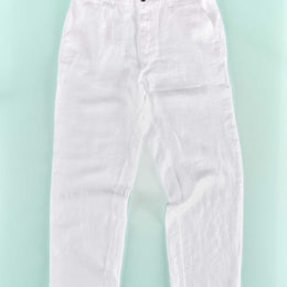 Elasticated Linen Trousers in White