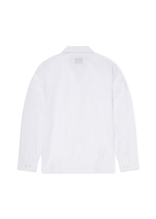 Long Sleeve Revere Poplin Shirt in White