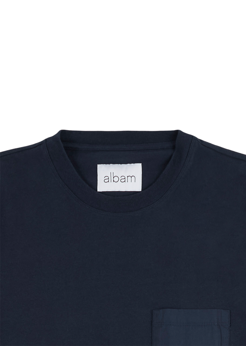 Woven Pocket T-Shirt in Dark Navy
