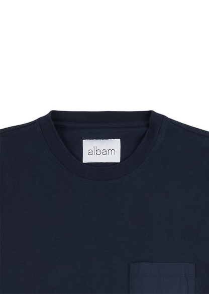 Woven Pocket T-Shirt in Dark Navy