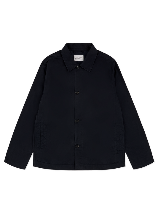 Hatton Cotton Overshirt in Dark Navy