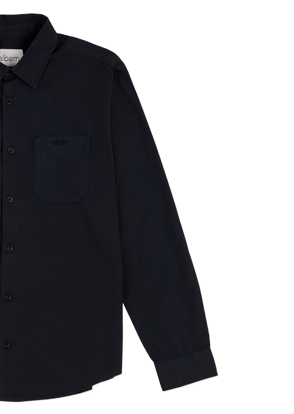 Filey LS Poplin Shirt in Dark Navy