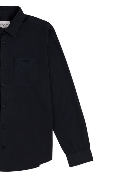 Filey LS Poplin Shirt in Dark Navy