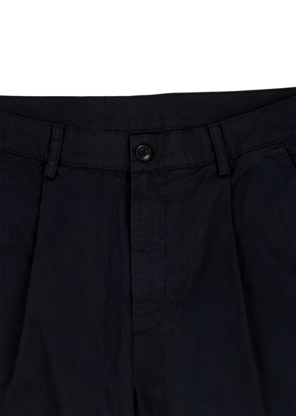 Kent Cotton Pleat Trouser in Dark Navy