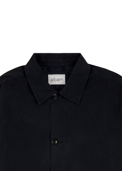 Hatton Cotton Overshirt in Dark Navy
