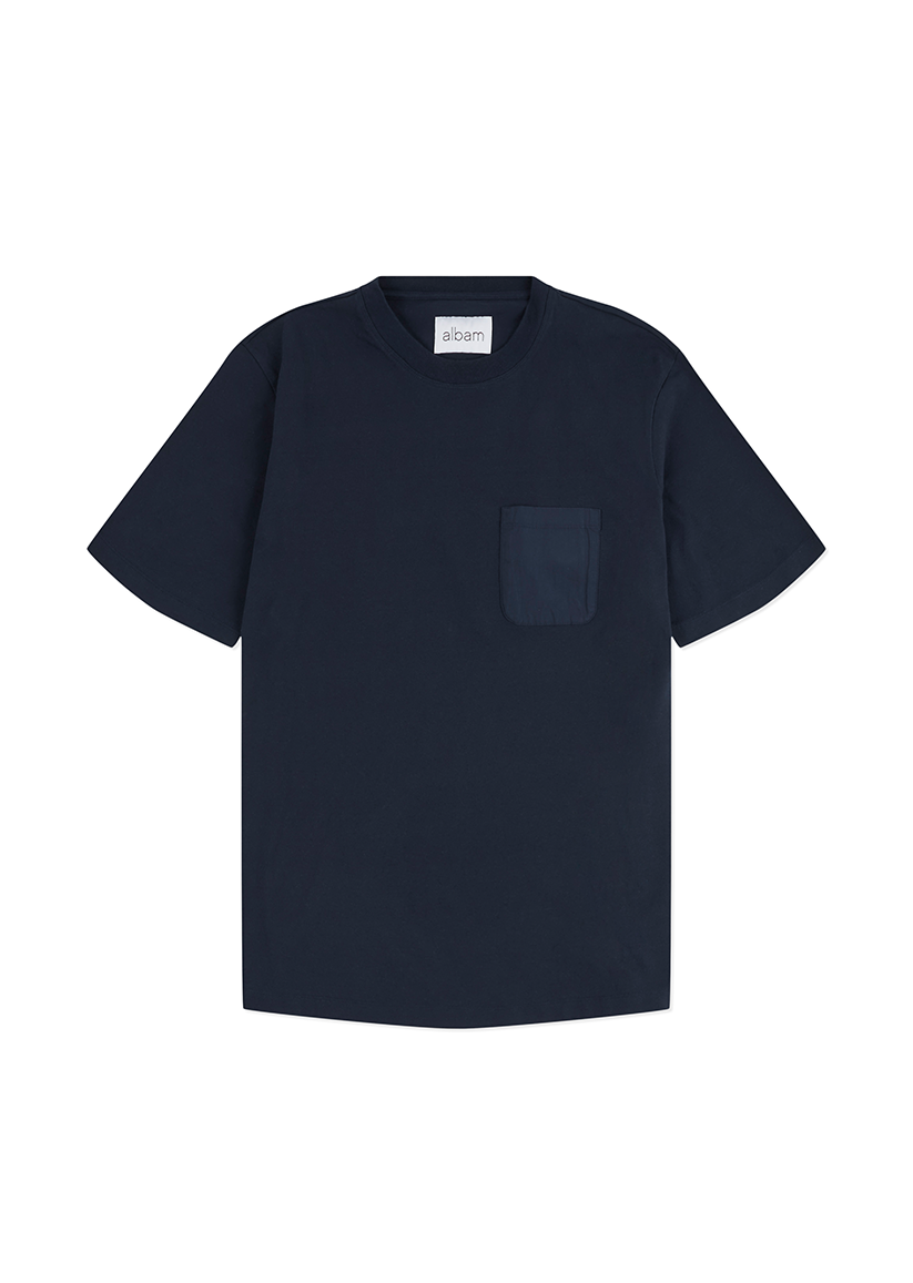 Woven Pocket T-Shirt in Dark Navy