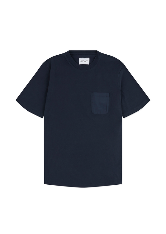 Woven Pocket T-Shirt in Dark Navy
