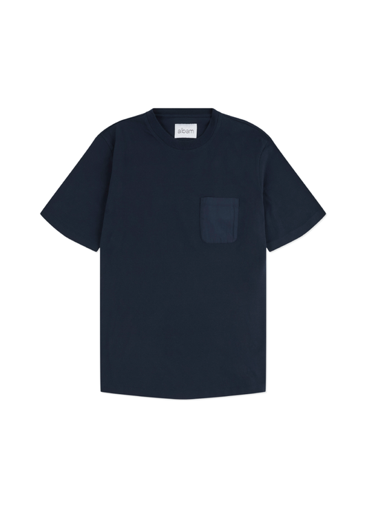 Woven Pocket T-Shirt in Dark Navy