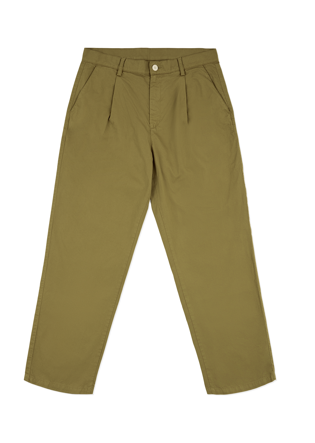 Kent Cotton Pleat Trouser in Khaki