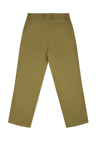 Kent Cotton Pleat Trouser in Khaki