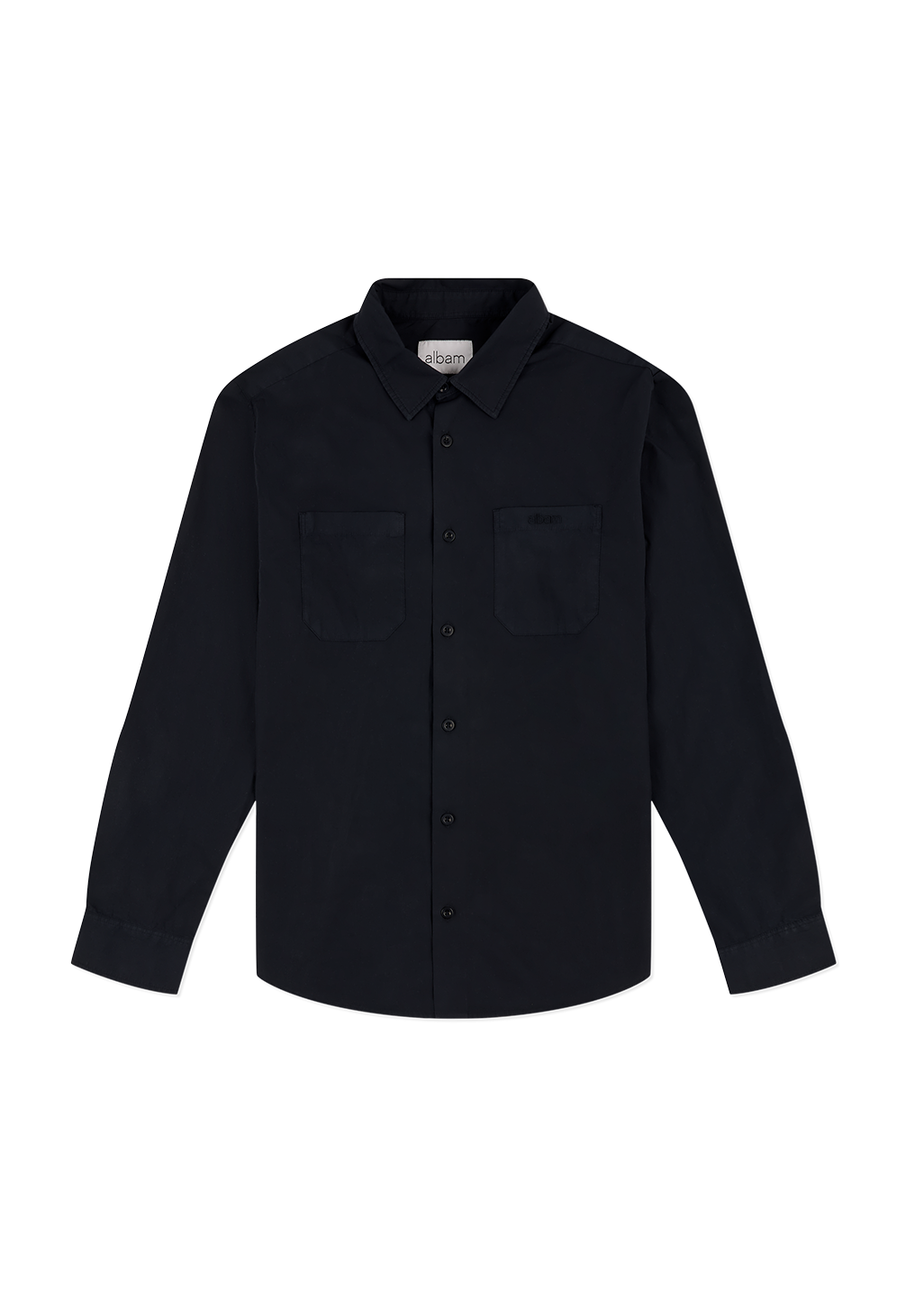 Filey LS Poplin Shirt in Dark Navy