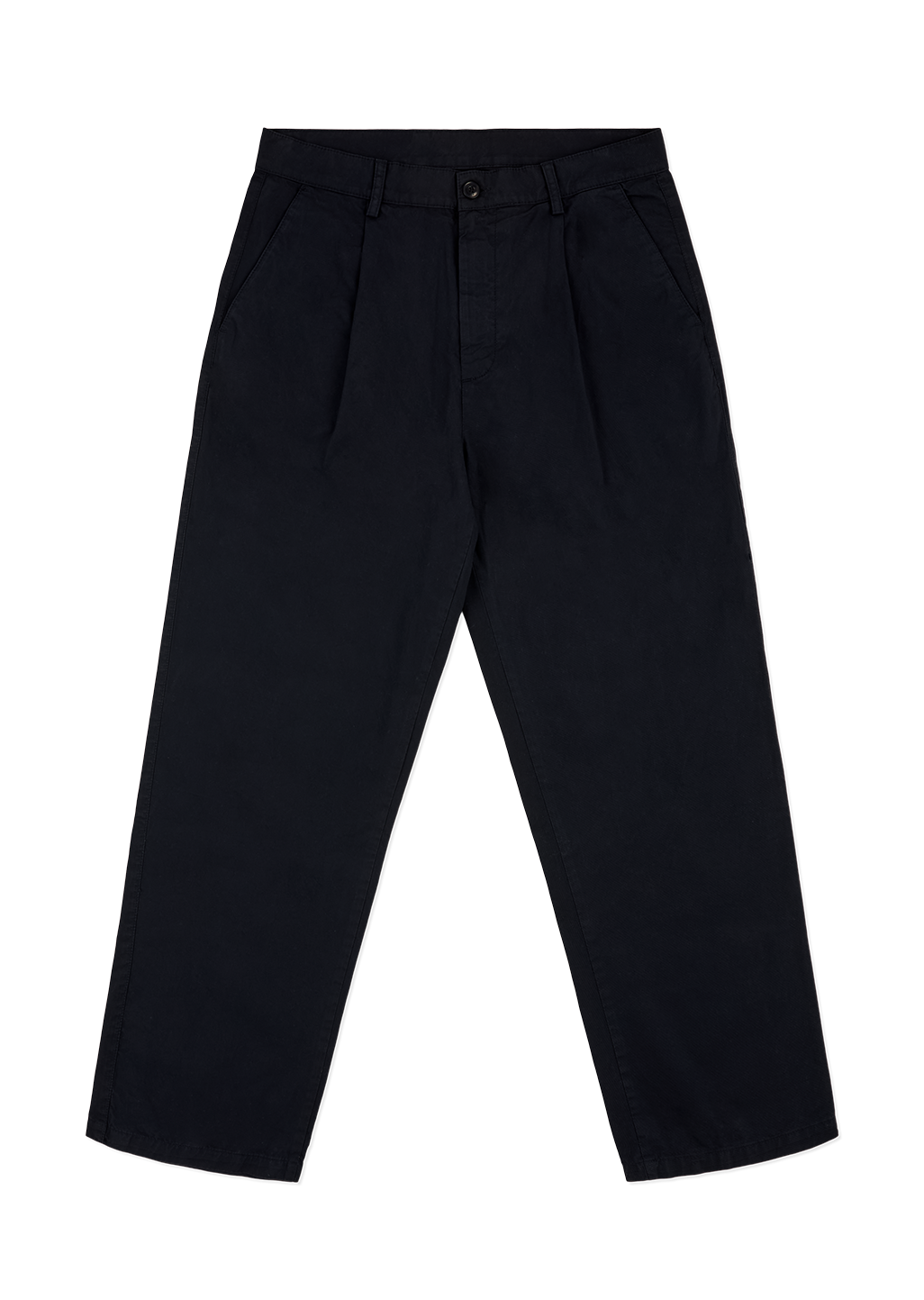Kent Cotton Pleat Trouser in Dark Navy