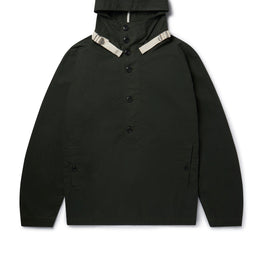 Waxed Button Smock in Green
