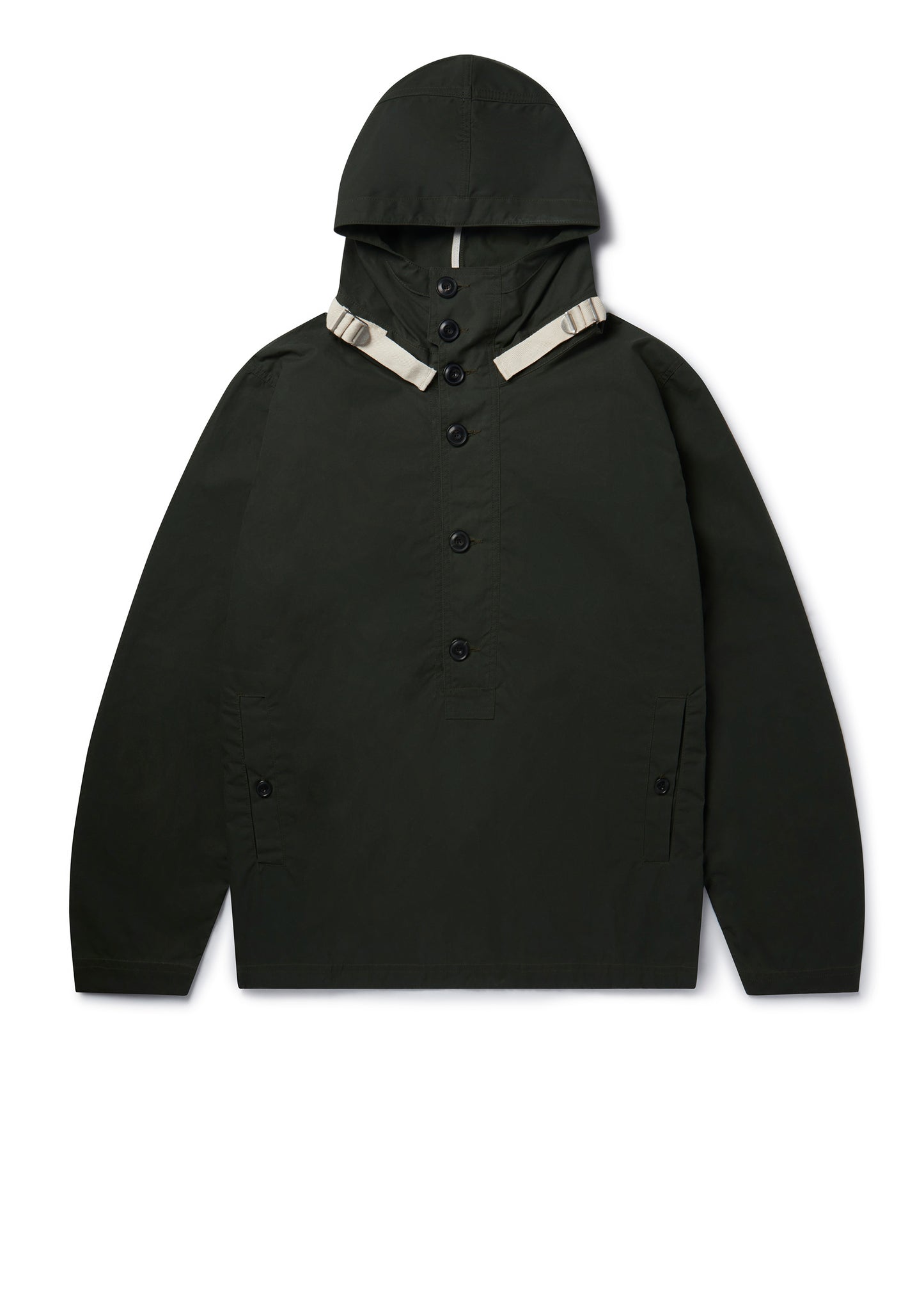 Waxed Button Smock in Green