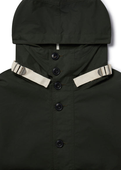 Waxed Button Smock in Green