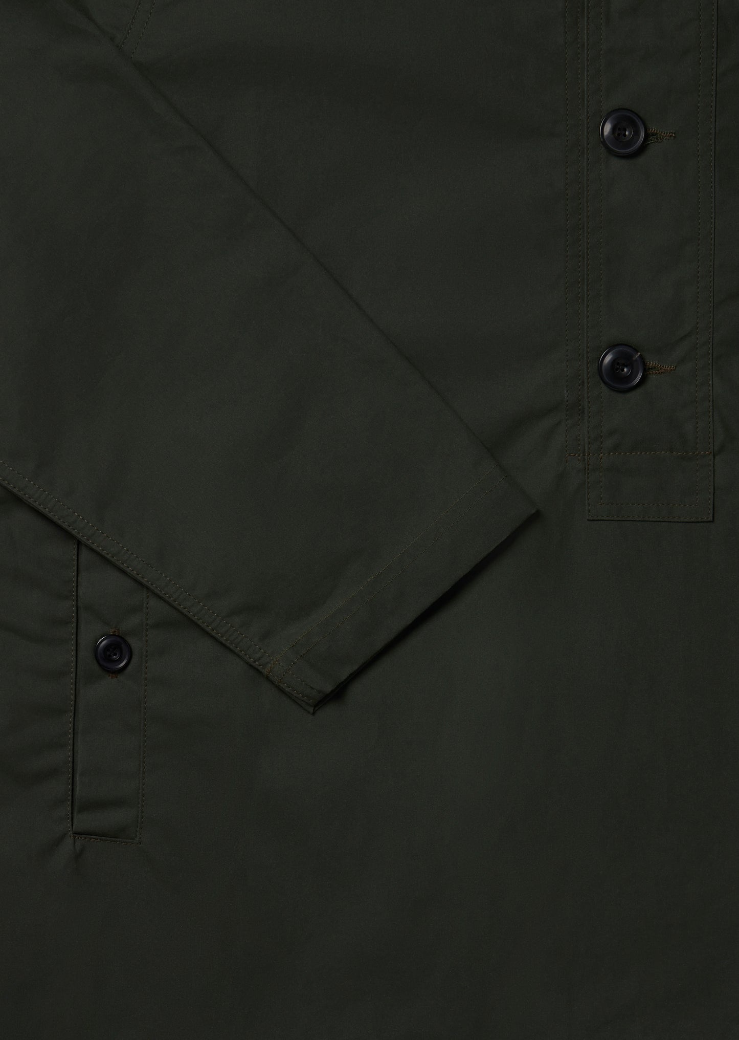 Waxed Button Smock in Green