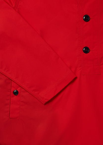 Waxed Button Smock in Orange