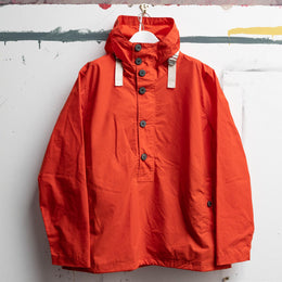 Waxed Button Smock in Orange