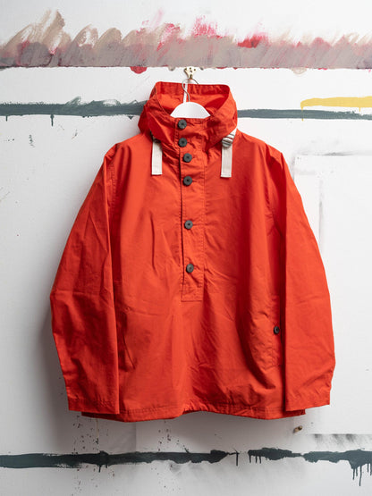 Waxed Button Smock in Orange