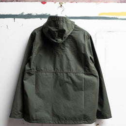 Waxed Button Smock in Green