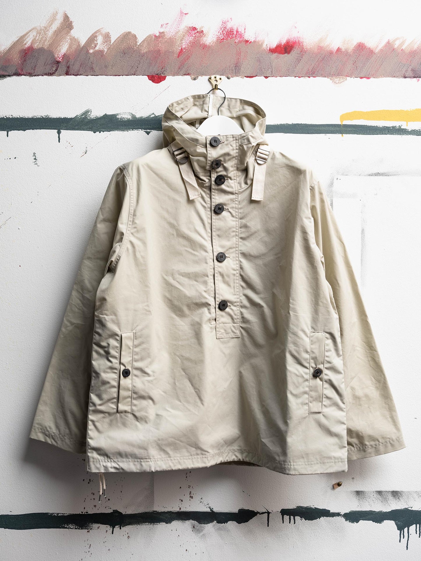 Waxed Button Smock in Clay