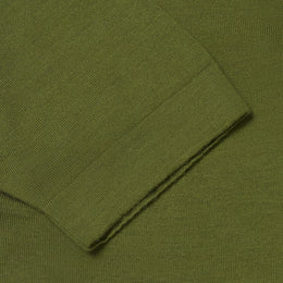 Merino Knit Short Sleeve Polo Shirt in Olive