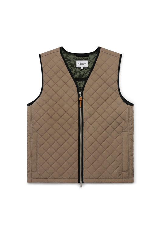 Quilted Liner Vest in Sand
