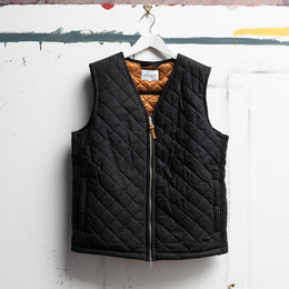 Quilted Liner Vest in Black