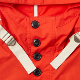 Waxed Button Through Parka in Orange