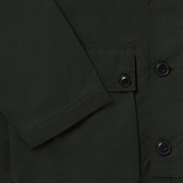 Waxed Button Through Parka in Green