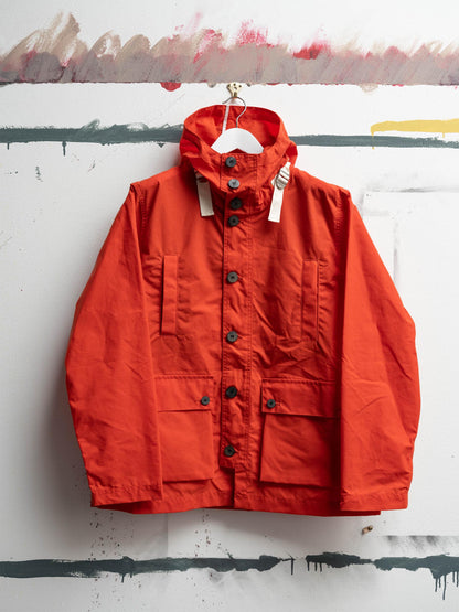 Waxed Button Through Parka in Orange