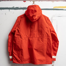 Waxed Button Through Parka in Orange