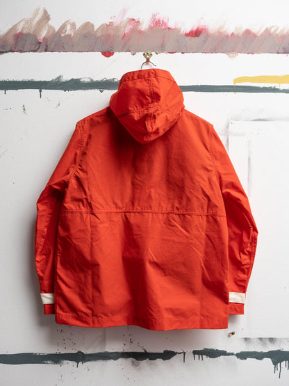 Waxed Button Through Parka in Orange