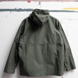 Waxed Button Through Parka in Green